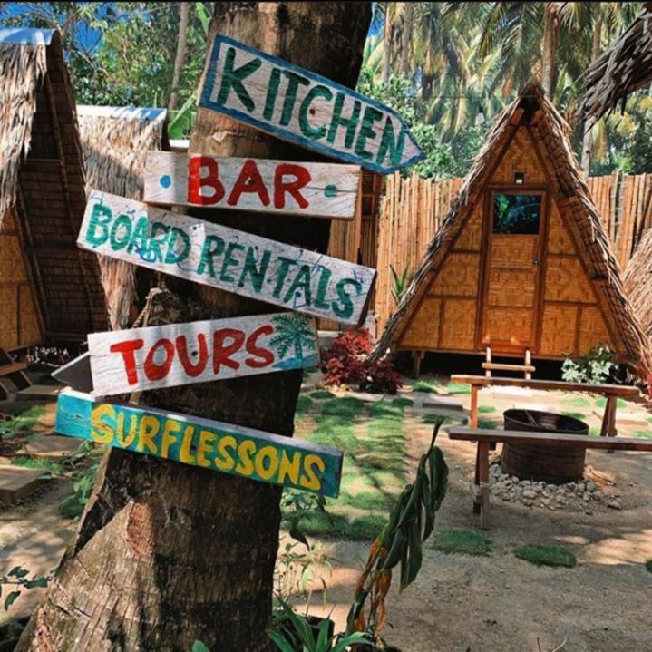 "Triangle Hut" Camp Fuego Siargao Hotel Catangnan Bagian luar foto